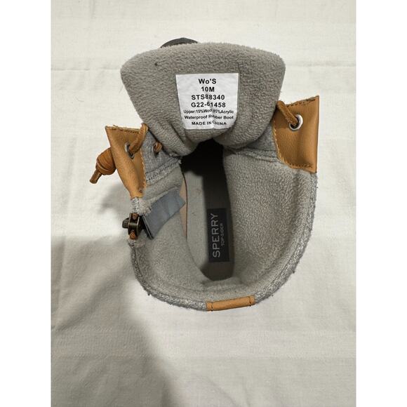 Sperry Womens Saltwater Emboss Wool Fleece Duck Style Boots Size 10M Gray - Picture 6 of 9